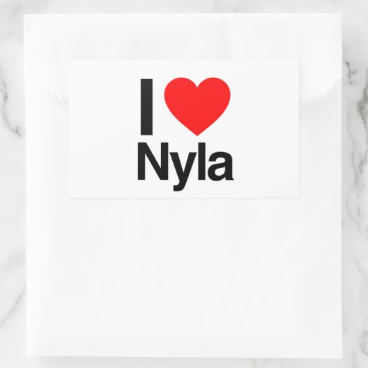 i Liebe nyla Rechteckiger Aufkleber (Tasche)