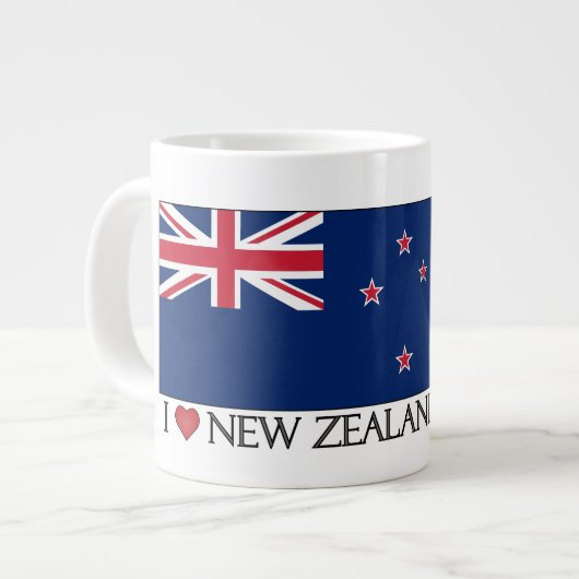 I Liebe NZ Jumbo Tasse (Vorderseite Links)