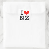 I Liebe NZ Quadratischer Aufkleber (Tasche)