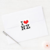 I Liebe NZ Quadratischer Aufkleber (Umschlag)