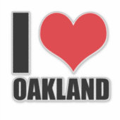I Liebe Oakland Aufkleber (Vorderseite)