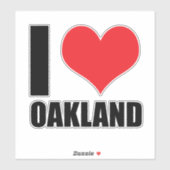 I Liebe Oakland Aufkleber (Blatt)