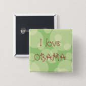 I Liebe OBAMA Button (Vorne & Hinten)