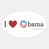 I Liebe Obama Oval Sticker (Vorderseite)