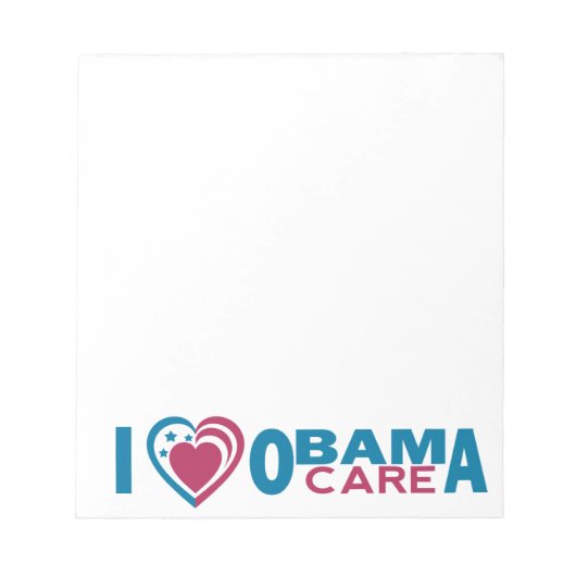 I Liebe ObamaCare Notizblock (Vorderseite)