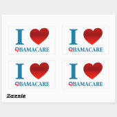 I Liebe Obamacare Rechteckiger Aufkleber (Blatt)