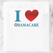 I Liebe Obamacare Rechteckiger Aufkleber (Tasche)