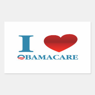 I Liebe Obamacare Rechteckiger Aufkleber