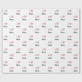 I Liebe Oboe Rotes Herz Musiknoten Geschenkpapier (Flach)