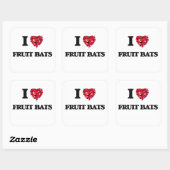 I Liebe Obstbats Quadratischer Aufkleber (Blatt)