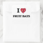 I Liebe Obstbats Quadratischer Aufkleber (Tasche)