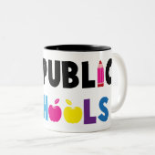 I Liebe Öffentliche Schulen Bildung Studierende Ta Zweifarbige Tasse (VorderseiteRechts)