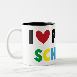 I Liebe Öffentliche Schulen Bildung Studierende Ta Zweifarbige Tasse