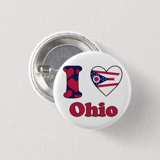 I Liebe Ohio Button (Vorne & Hinten)