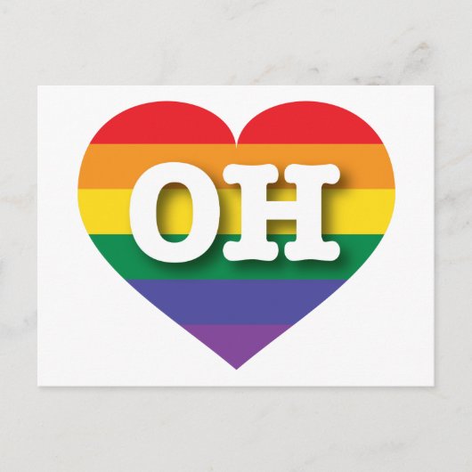 I Liebe Ohio Rainbow Heart Postkarte (Vorderseite)