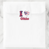 I Liebe Ohio Runder Aufkleber (Tasche)