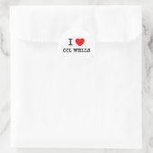 I Liebe Oil Wells Runder Aufkleber (Tasche)