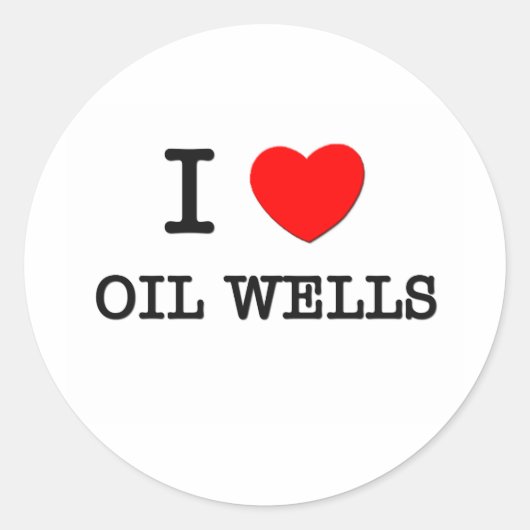 I Liebe Oil Wells Runder Aufkleber (Vorderseite)