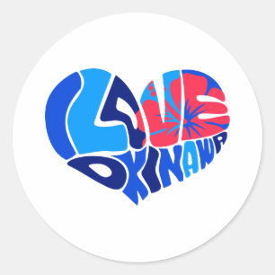 I Liebe Okinawa Runder Aufkleber