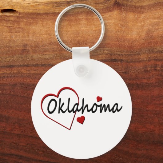 I Liebe Oklahoma Hearts Schlüsselanhänger (Vorderseite)