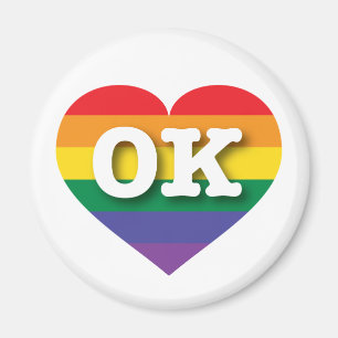 I Liebe Oklahoma Rainbow Heart Magnet