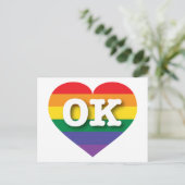 I Liebe Oklahoma Rainbow Heart Postkarte (Stehend Vorderseite)