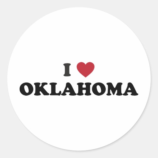I Liebe Oklahoma Runder Aufkleber (Vorderseite)