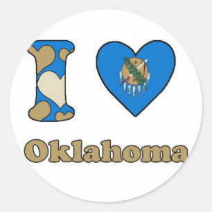 I Liebe Oklahoma Runder Aufkleber