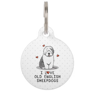 I Liebe Old English Sheepdogs (Gray 1) Niedlich OE Haustiermarke