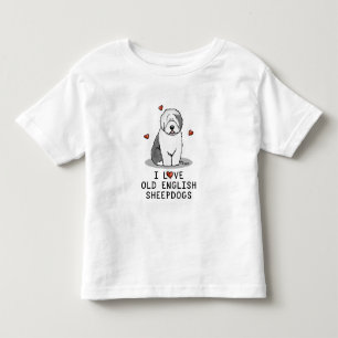 I Liebe Old English Sheepdogs (Gray 1) Niedlich OE Kleinkind T-shirt