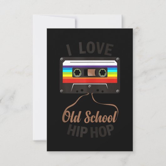 I LIEBE OLD SCHOOL HIP HOP Music 80er 90s Cassette Einladung (Vorderseite)