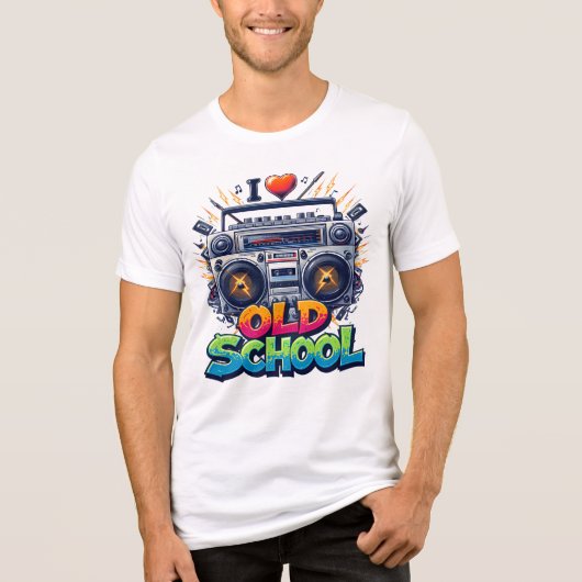 I Liebe Old School Music Tri-Blend Shirt (Vorderseite)