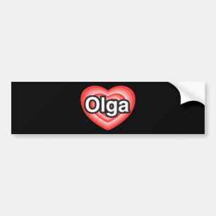 I Liebe Olga. Liebe I Sie Olga. Herz Autoaufkleber