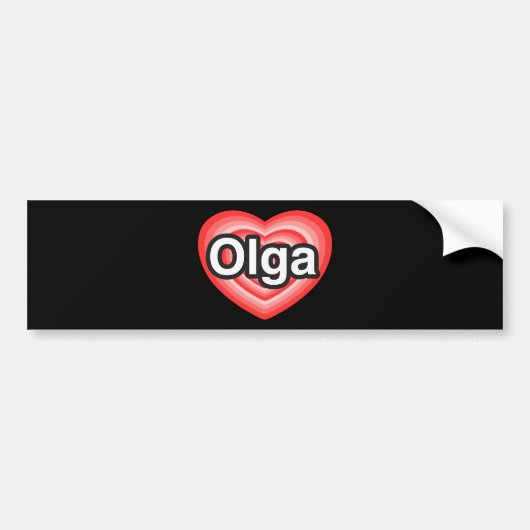 I Liebe Olga. Liebe I Sie Olga. Herz Autoaufkleber (Vorne)