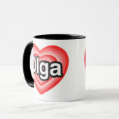 I Liebe Olga. Liebe I Sie Olga. Herz Tasse (Vorderseite Links)