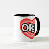 I Liebe Olga. Liebe I Sie Olga. Herz Tasse (VorderseiteRechts)