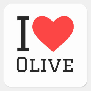 I Liebe Olivenöl Quadratischer Aufkleber