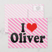 I Liebe Oliver Postkarte (Vorne/Hinten)