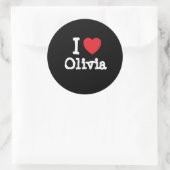I Liebe Olivia T - Shirt Runder Aufkleber (Tasche)