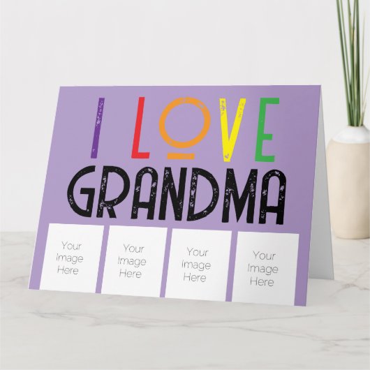 i Liebe Oma Fotos Faltkarte Karte (Vorderseite)