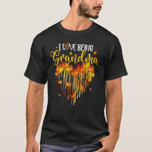 I Liebe Oma Herbstlaubs Herz Thanksgivin T-Shirt