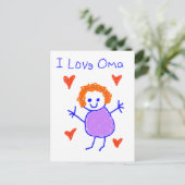 I Liebe Oma Postkarte (Stehend Vorderseite)