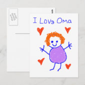 I Liebe Oma Postkarte (Vorne/Hinten)