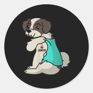 I Liebe Oma Tattoo Shih Tzu Großmutter Hund Runder Aufkleber