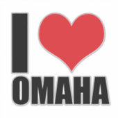 I Liebe Omaha Aufkleber (Vorderseite)
