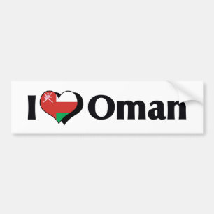 I Liebe Oman Flag Autoaufkleber