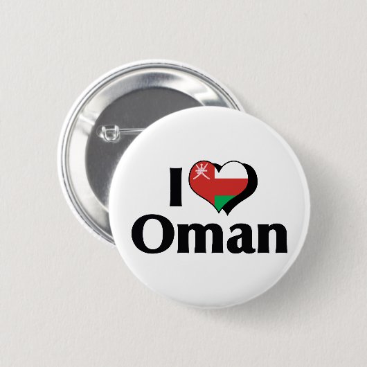 I Liebe Oman Flag Button (Vorne & Hinten)
