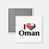 I Liebe Oman Flag Magnet (Vorderseite/Rückseite)
