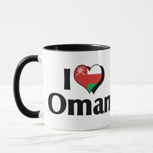 I Liebe Oman Flag Tasse (Links)