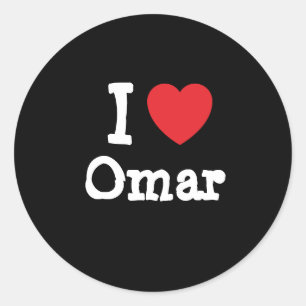 I Liebe Omar Brust personalisiert Runder Aufkleber